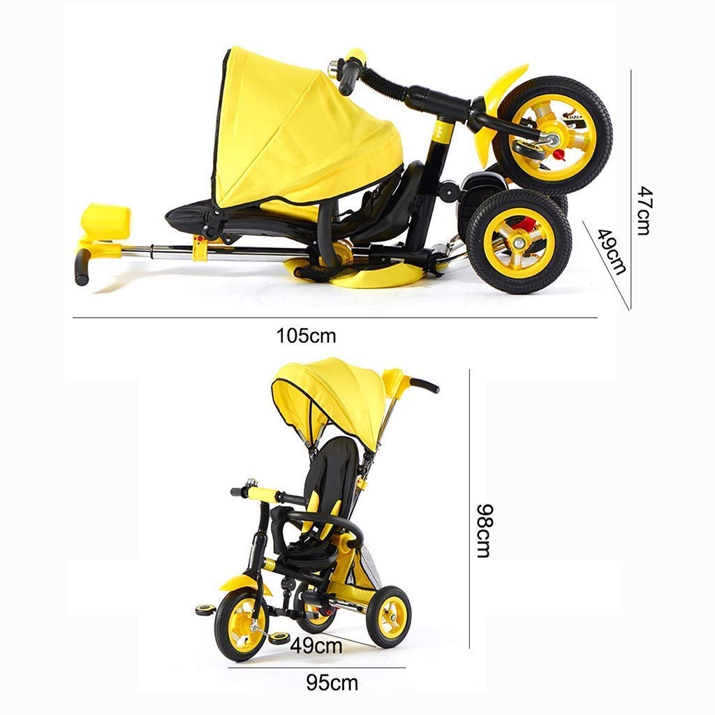 Amazon.co.jp: 三輪車トライク子供屋外黄色三輪車、1〜6歳の