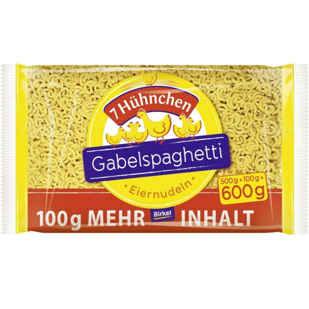 Birkel 7 Hühnchen Eiernudeln Gabelspaghetti Pasta Nudeln 600 gramm x 12 Stück