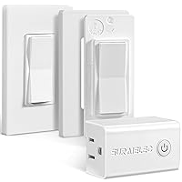 Vista 11 de SURAIELEC Toma de control remoto, interruptor de luz inalámbrico, interruptor de pared basculante decorativo, 15 amperios, rango RF de 100 pies, sin