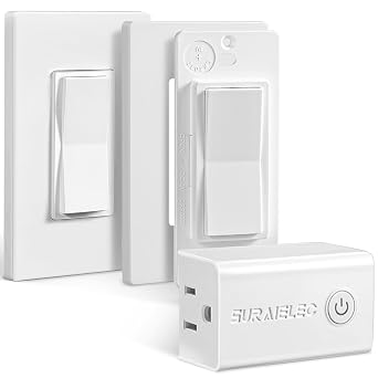 SURAIELEC 15 AMP 3 Way Wireless Light Switch, Remote Control Outlet