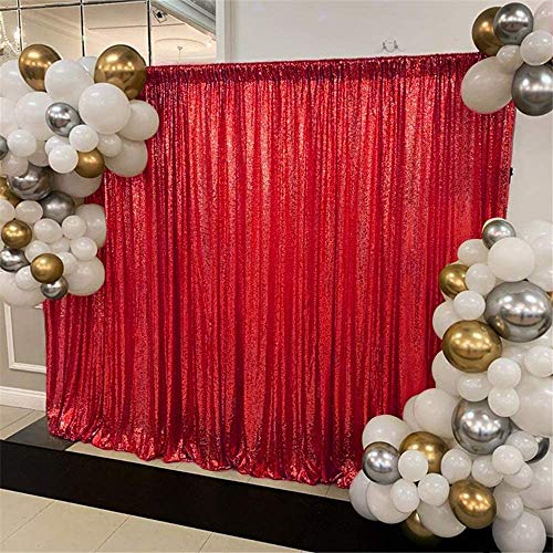 70% Off Everything 8ft x 8ft Red Sequin Backdrop Curtain Glitter Curtain for Photography Backdrop Panel Weddind Party Decoration