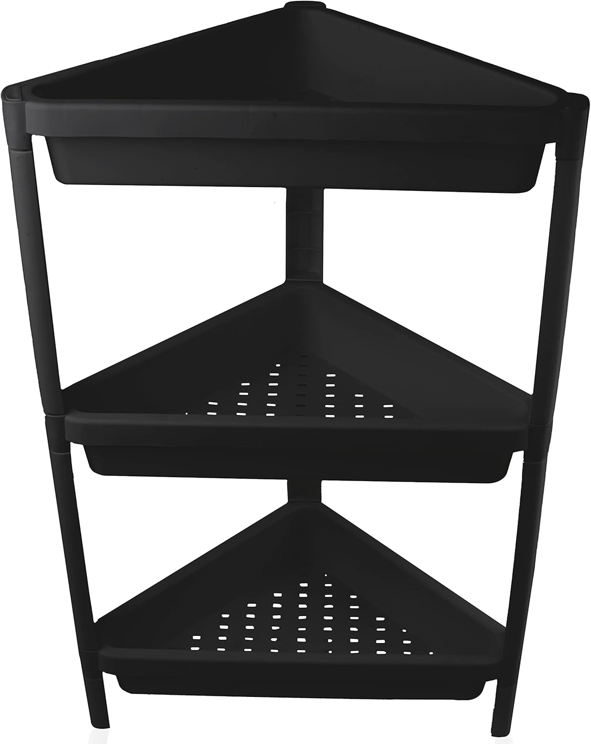 DIVCHI 3 Tier Plastic Corner Shelf Unit, Multipurpose Shelving Unit for