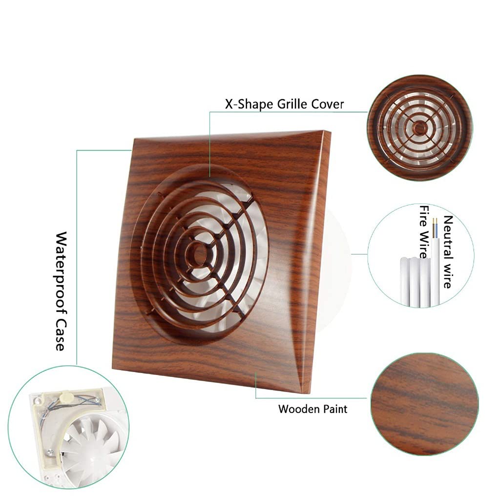 Ventilador extractor silencioso de 4 pulgadas, salida de ventilación para baño, cocina, ventilador de escape para ventana de techo montado en la pared, 10 W, 220 V (tamaño: 220 V) (cobre 220 V)