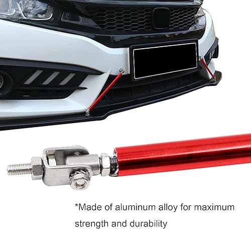Miniatura 3 de 2 barras de soporte ajustables de repuesto para parachoques delantero universal de 7.87 pulgadas (rojo)