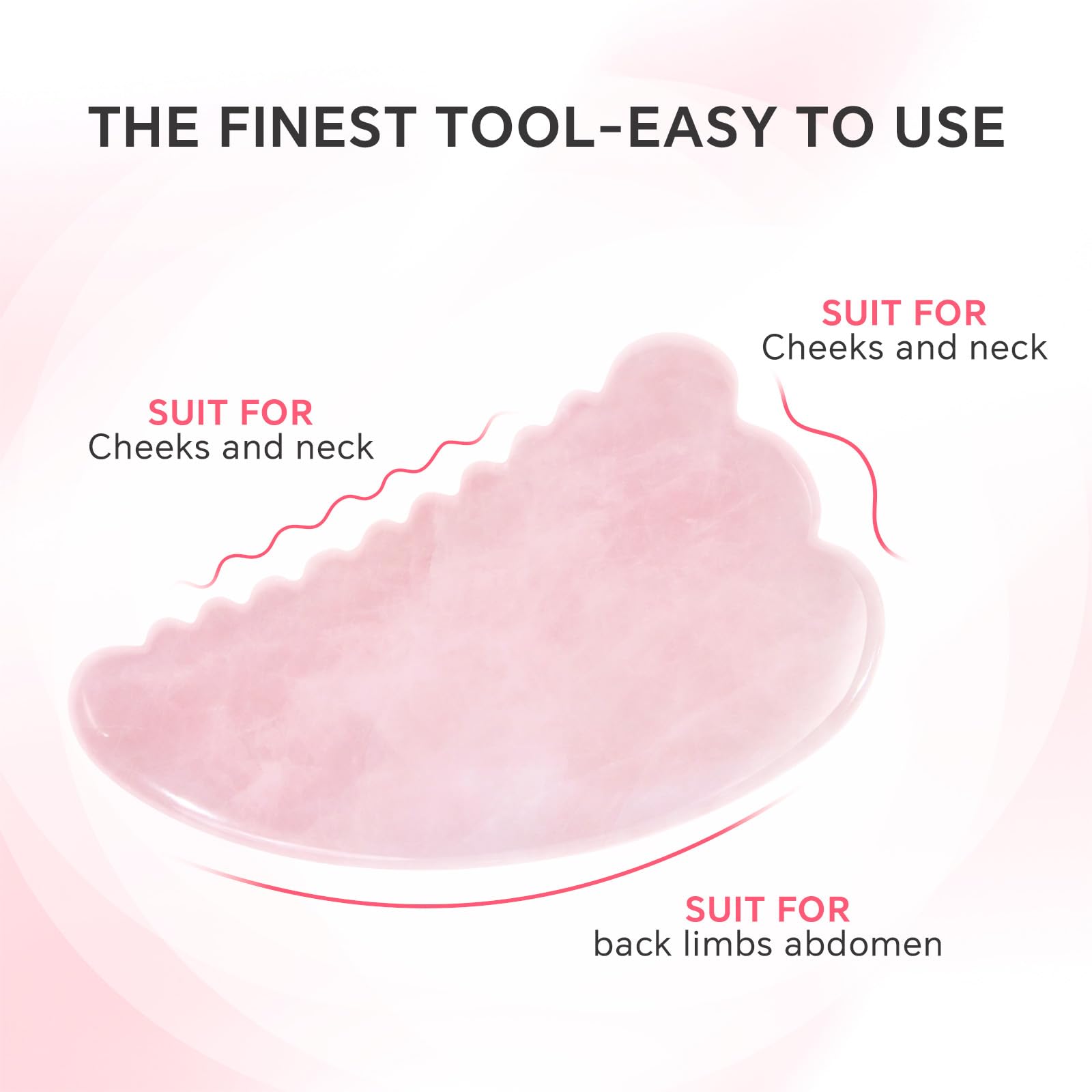 Jade Roller & Gua Sha Set for Face – 4PCS Natural Facial Massage Tools