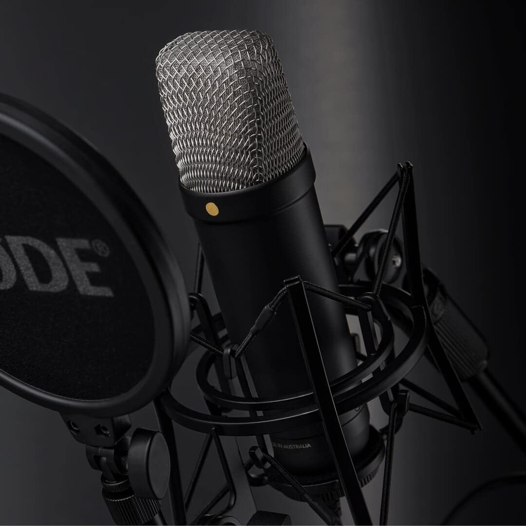 Rode NT1 5th Generation Black XLR USB Studio-Mikrofon Schwarz + keepdrum Mikrofonständer