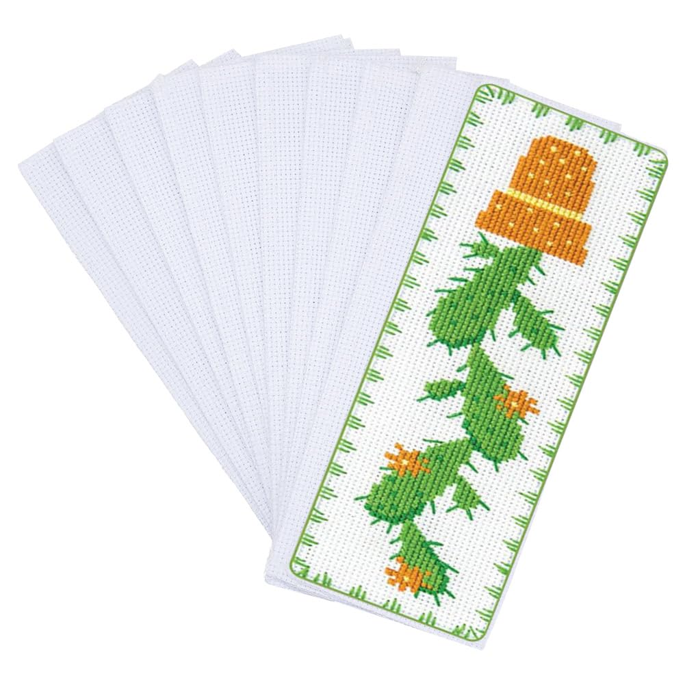 arricraft 24 Pcs Blank Cross Stitch Bookmark, Cloth Book Marker Cross Stitch with Embroidery Edge Rectangle Embroidery DIY Bookmark for Crosstitch Project 2.99x7.87inch(7.6x20cm)