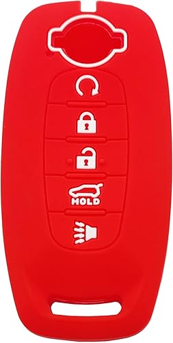 Miniatura 10 de Funda protectora de silicona para llavero Nissan Pathfinder Rogue Kicks 2023 2024 (negro + azul)