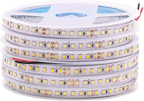 Tira de luces LED blancas 6000K 16.4ft 16.4 ft 120 LEDs 2835 SMD 12V 600led Ultra-brillante impermeable LED Flexible Cuerda de luces para cocina,