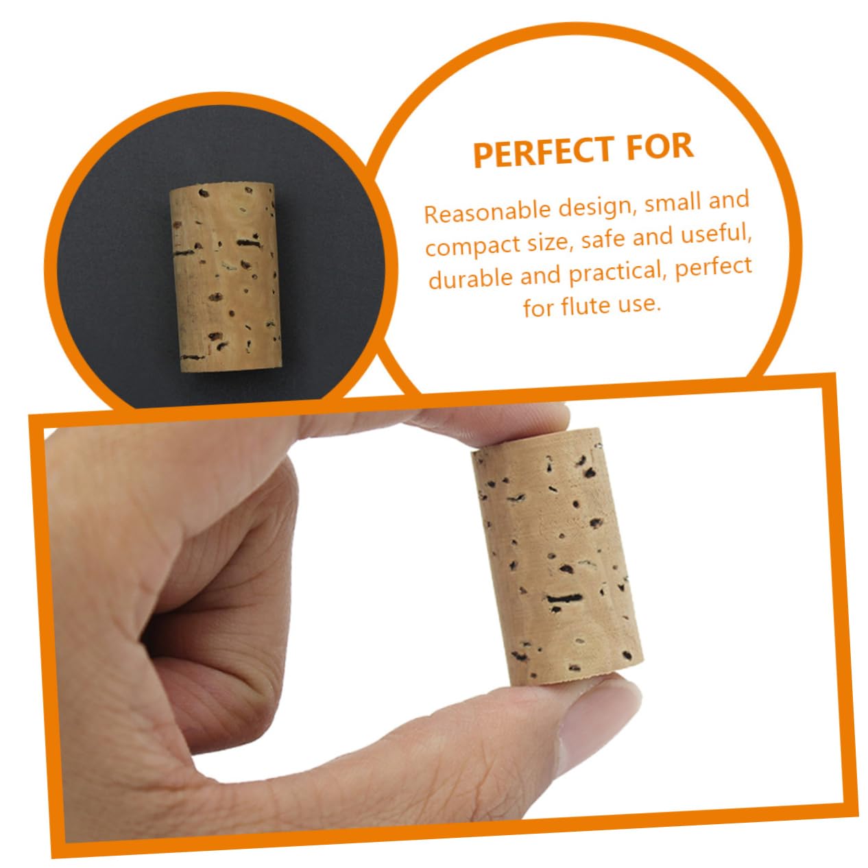 VANZACK 2 pcs Flute Cork Plugs Natural Flute Repair Accessories for Music Instruments Lightweight Portable Simple to Use Maintenance and Protection