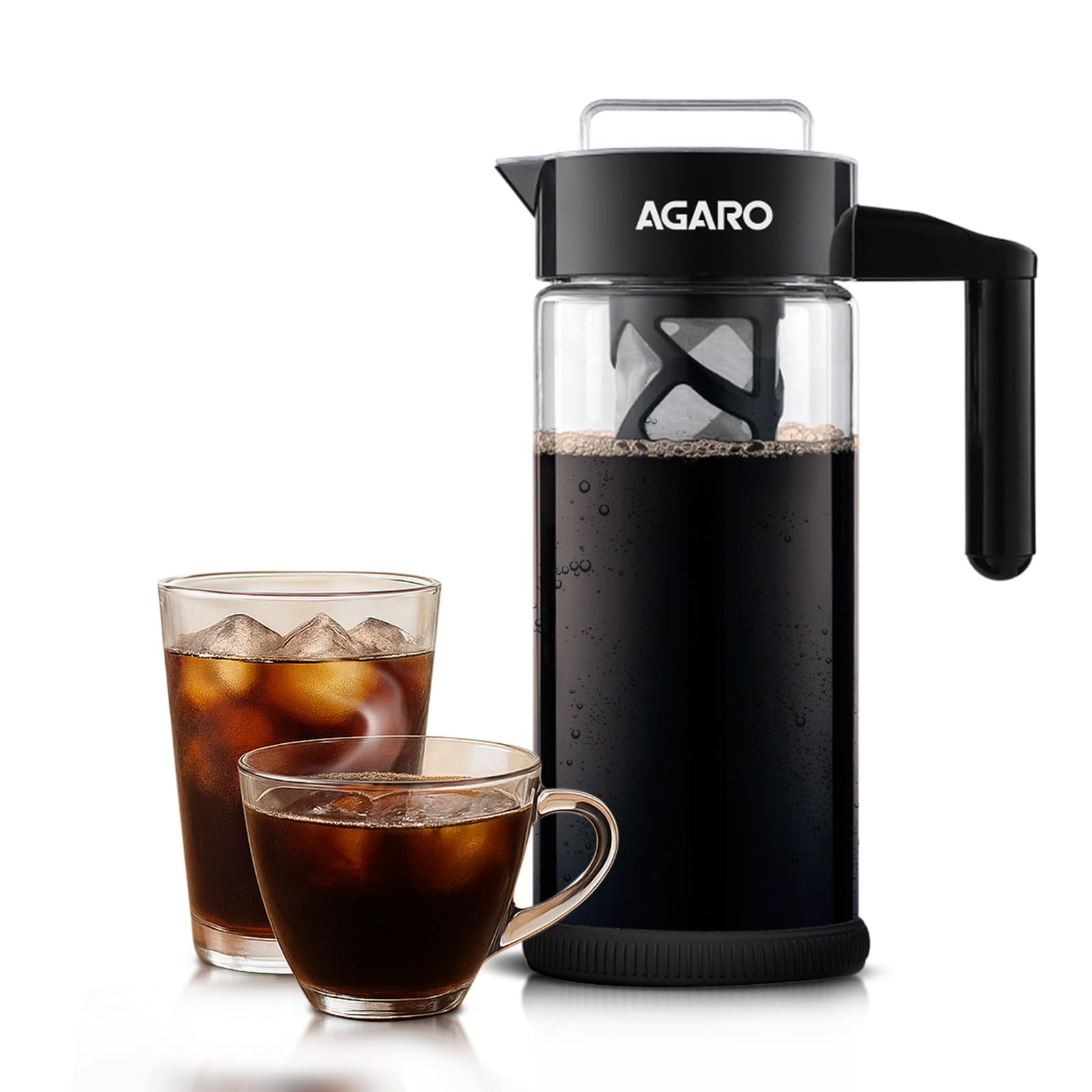 AGARO Regal Iced Brew Coffee Maker & Iced Tea Brewer – 1.3 L Borosilicate Glass Pitcher, Food Graded BPA Free Silicon with Reusable Mesh Filter – Dishwasher Safe – Ideal for Home & Travel-image-37