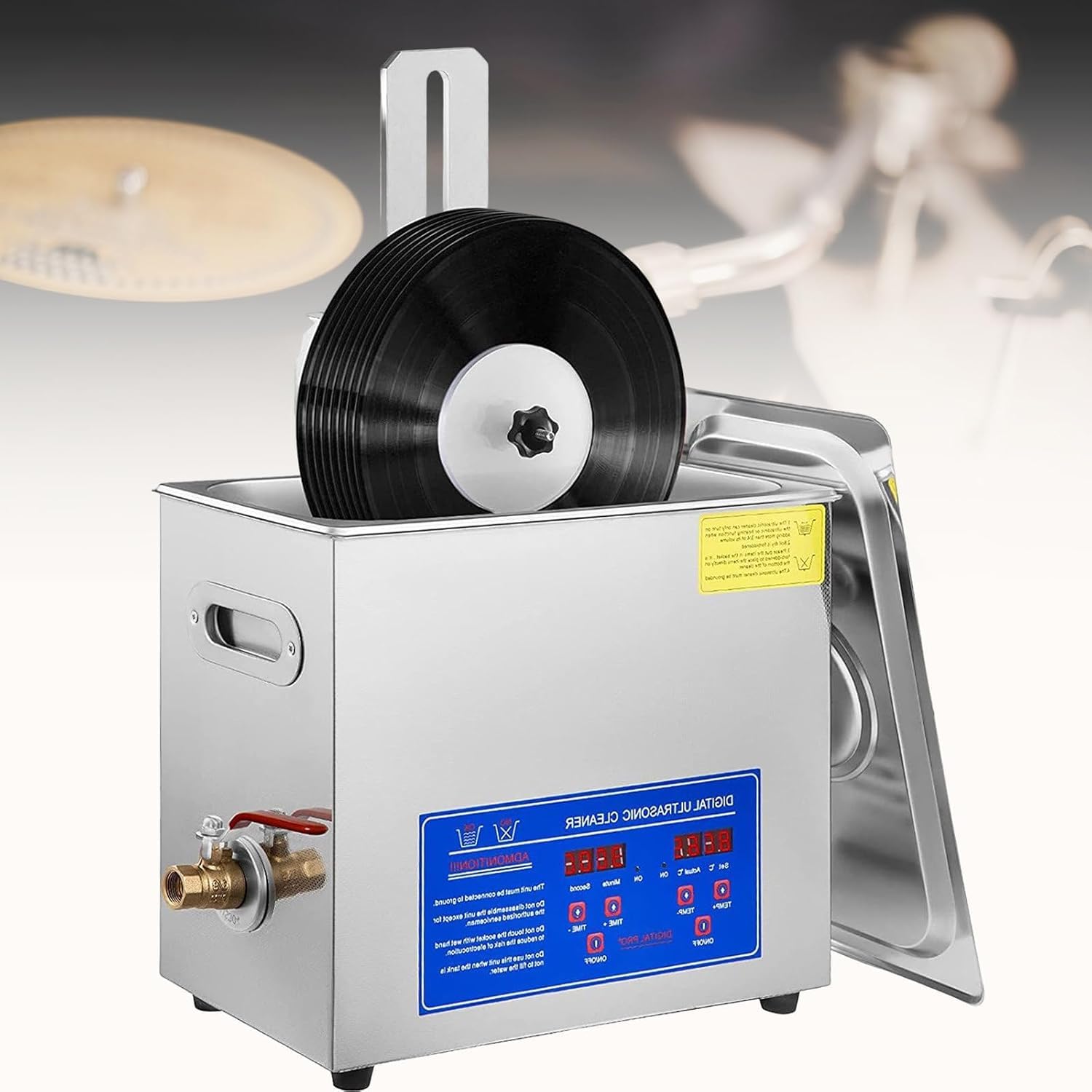 Limpiador Ultrasónico De Discos De Vinilo De 6 L, Máquina Limpiadora Ultrasónica De 180 W, 8 Unidades De Una Sola Vez, Limpieza De Discos De Vinilo De Doble Cara con Rotación Automática, Te