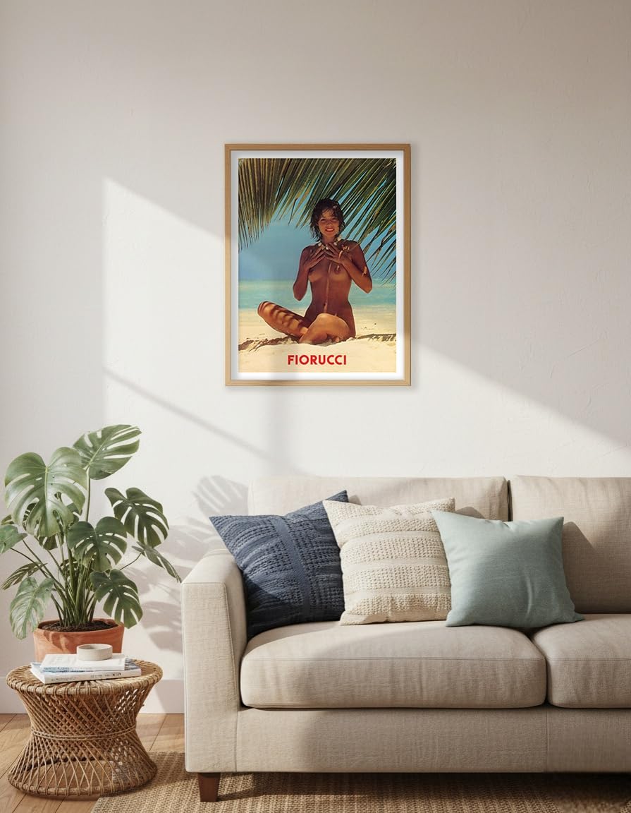 Fiorucci - Topless Girl on Beach - Vintage Advertising Poster c