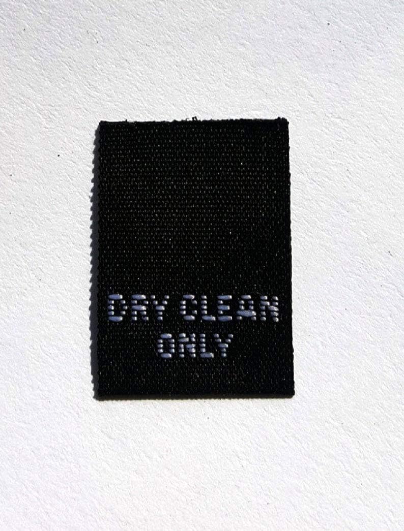 500 pcs Black Woven Clothing Sewing Garment Care Label Tags - Dry Clean ONLY