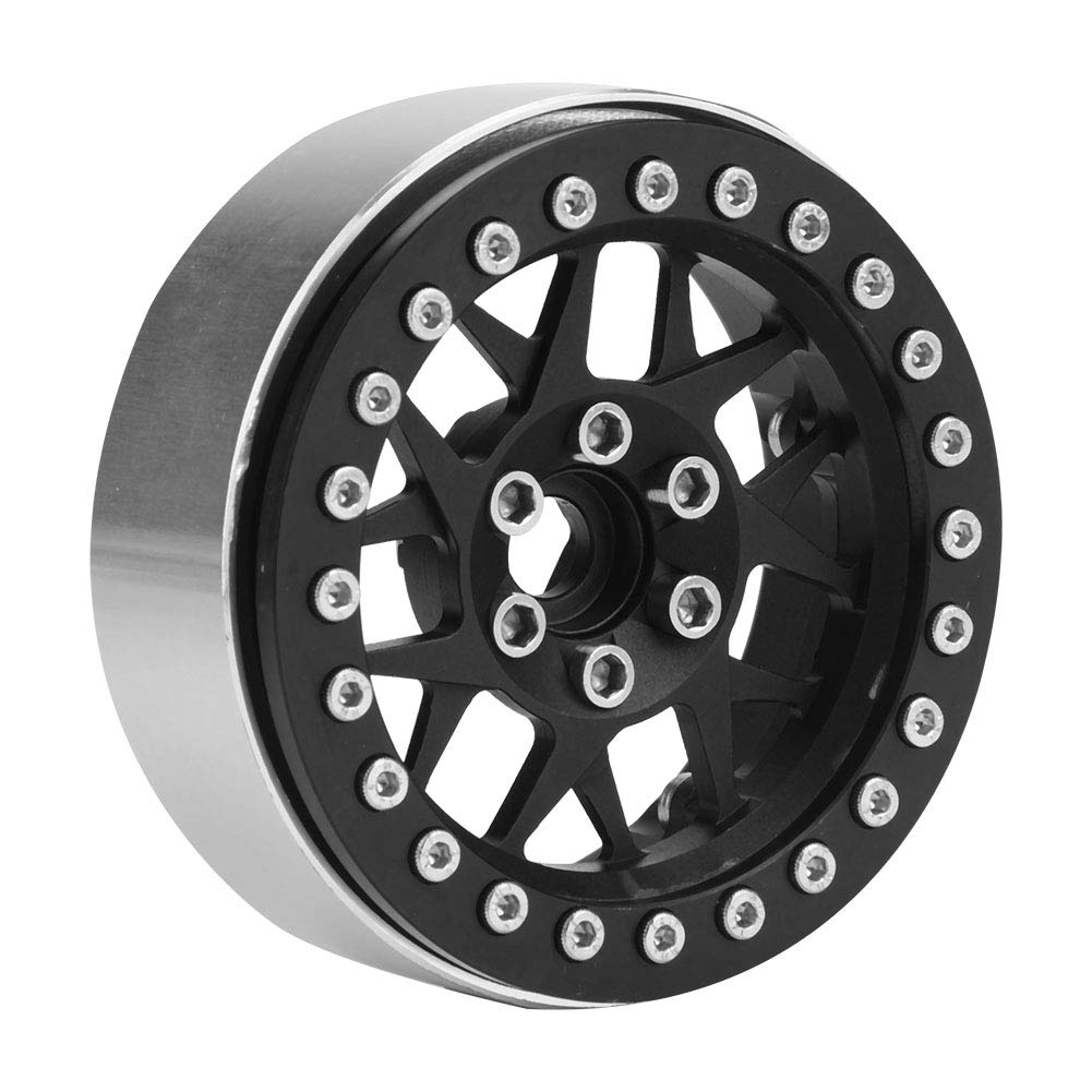 plplaaoo RC Beadlock Llanta Hubs Universal Metal Durable Conducción Estable para 1/10 Control Remoto Crawler Car Color Plata 63 mm Diámetro 4 Piezas Set