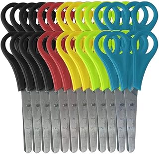 25 Pack of Scissors 5 Inch Blunt Tip Kids Safety, Bulk Pack of Scissors Perfect for School & Craft Projects (25 Pack)