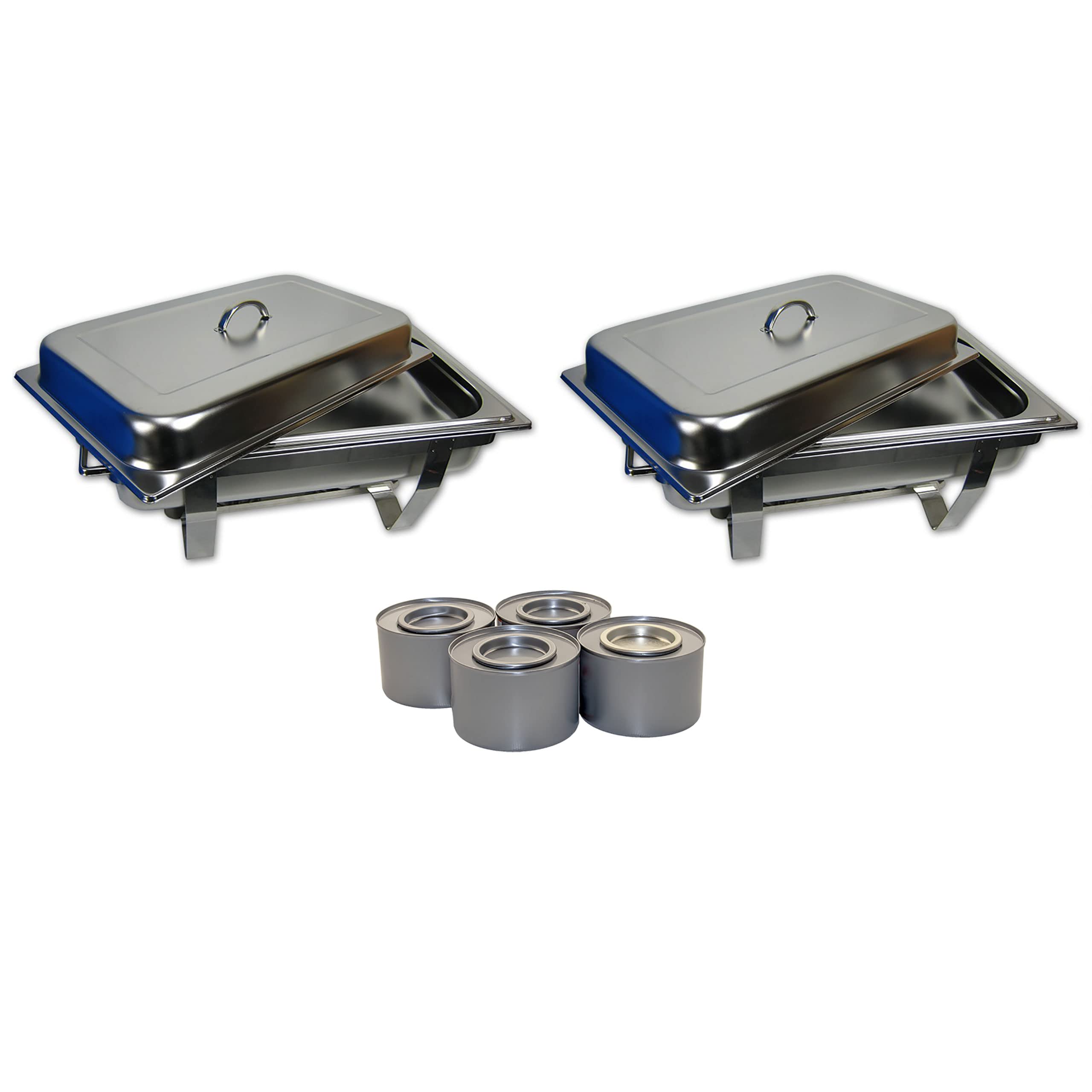 Chafing Dish Speisenwärmer Warmhaltebehälter Edelstahl 2er GN-Behälter Profi Set