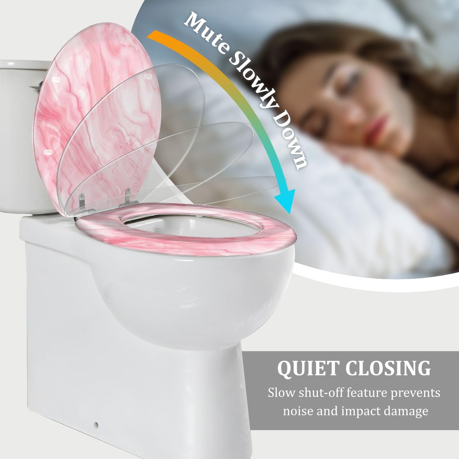 Asiento de inodoro alargado de resina para uso doméstico en el baño.