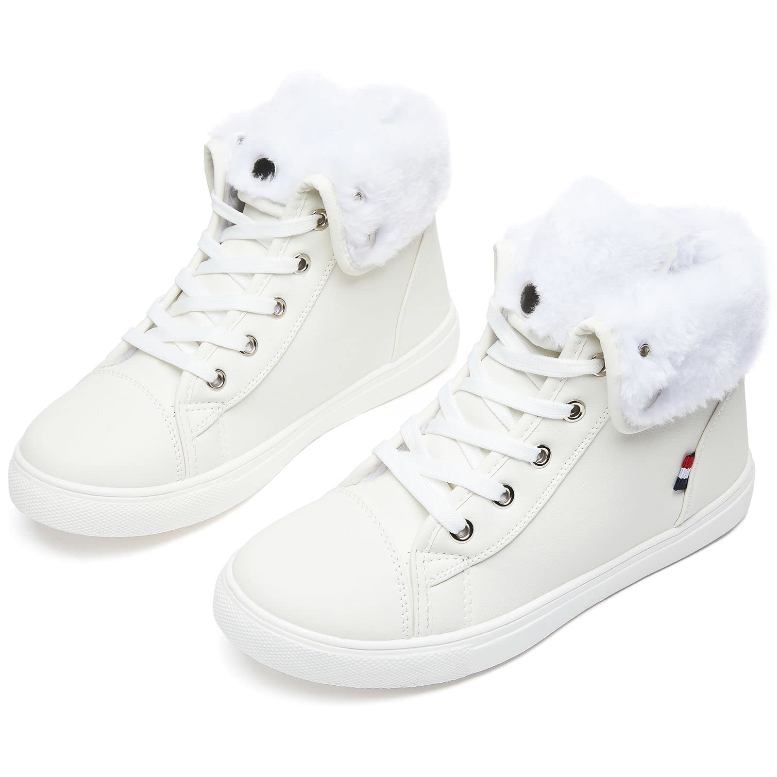 Winter Ankle Boots for Women Hiking Boots Waterproof Combat Boots Warm Lace Up Boots Snow Bootie Low Heel