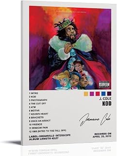 YELLOWV J.cole Poster Kod Album Cover Posters Poster Decorative Painting Canvas Wall Art Living Room Posters Bedroom Painting 16x24inch(40x60cm)