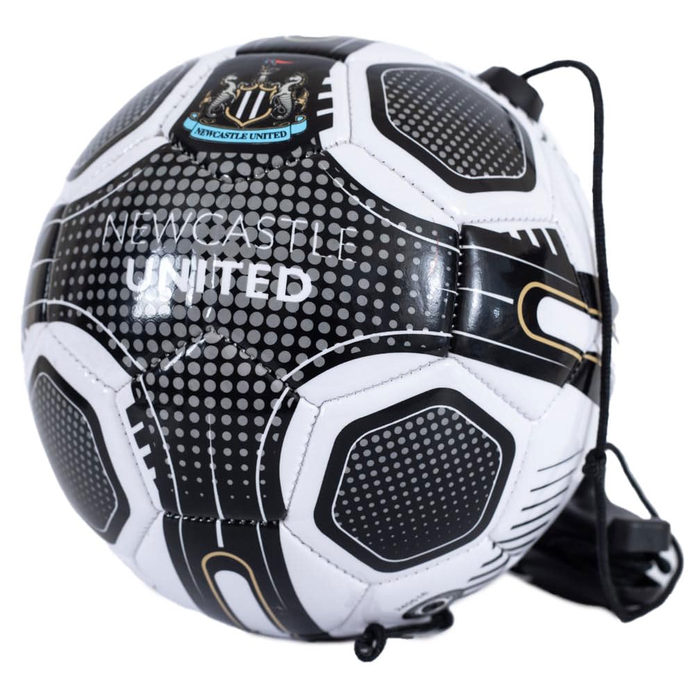 Hy-ProOfficially Licensed Newcastle United F.C Skills Trainer - Solo Practice Training Aid, Black & White, One Size, NUFC, Unisex for Kids and Adults