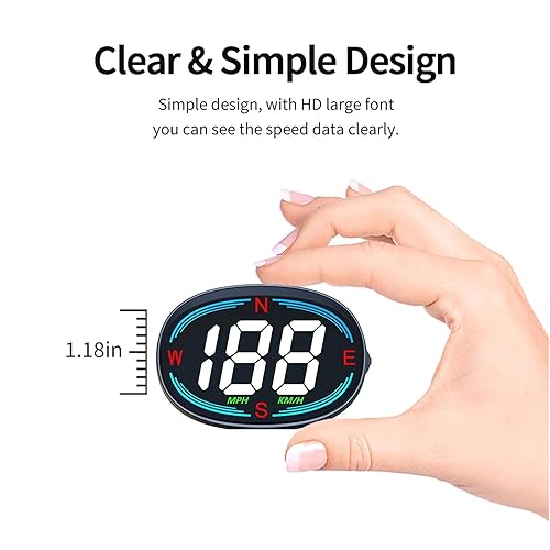 Miniatura 5 de AZIJYV H2 Velocímetro digital GPS HUD Universal todos los coches Head Up Display Vehículo Velocidad Brújula MPH KMH Indicador de velocidad Plug and