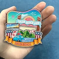 Vista 4 de Cocoa Beach - Imán para nevera de la colección de madera 3D de madera hecha a mano para viajes, recuerdos de la ciudad, decoración del hogar, regalo