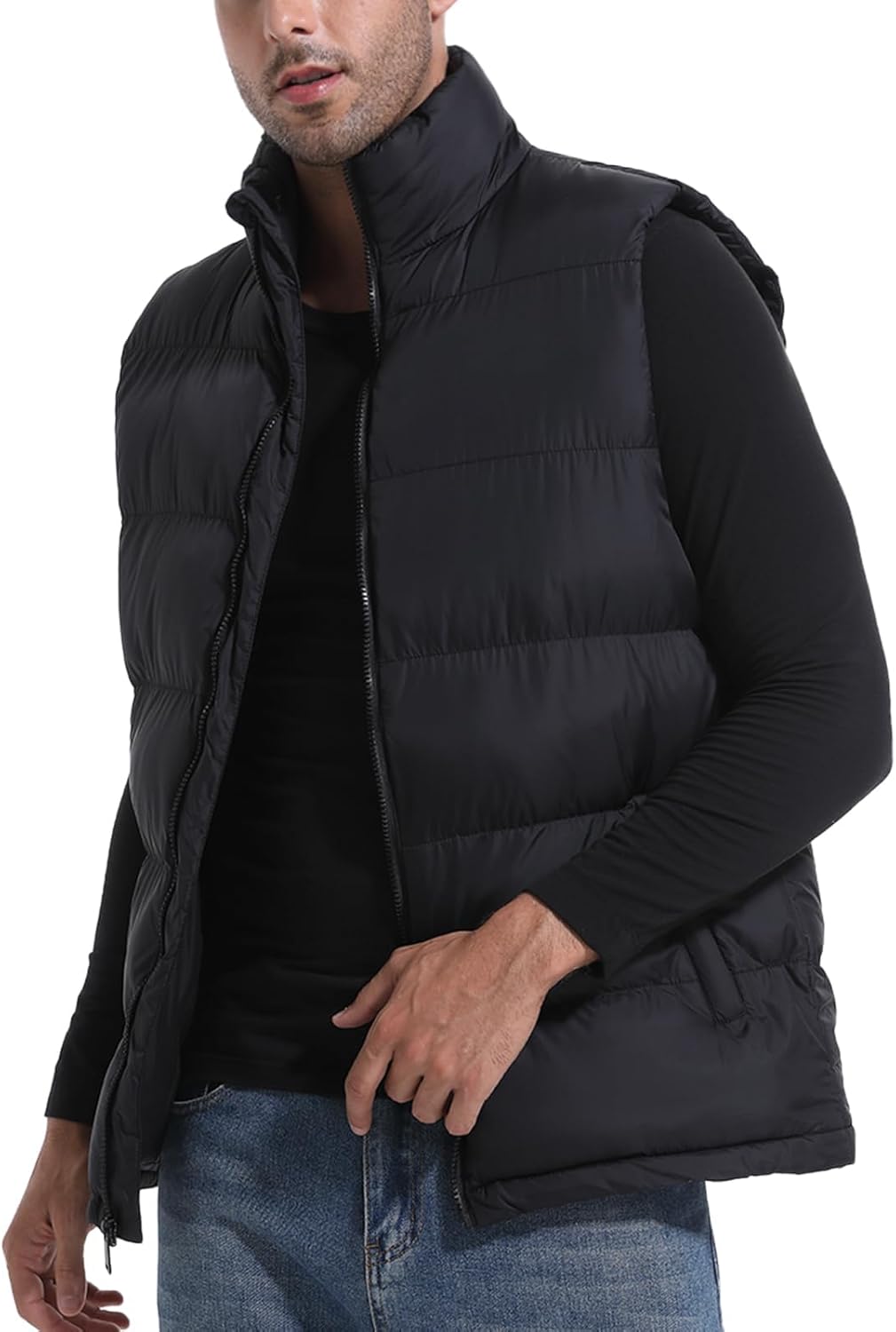 Men's Quilted Puffer Vest Midweight Water-Resistant Warm Big and Tall Classic Outerwear M to 3XL
