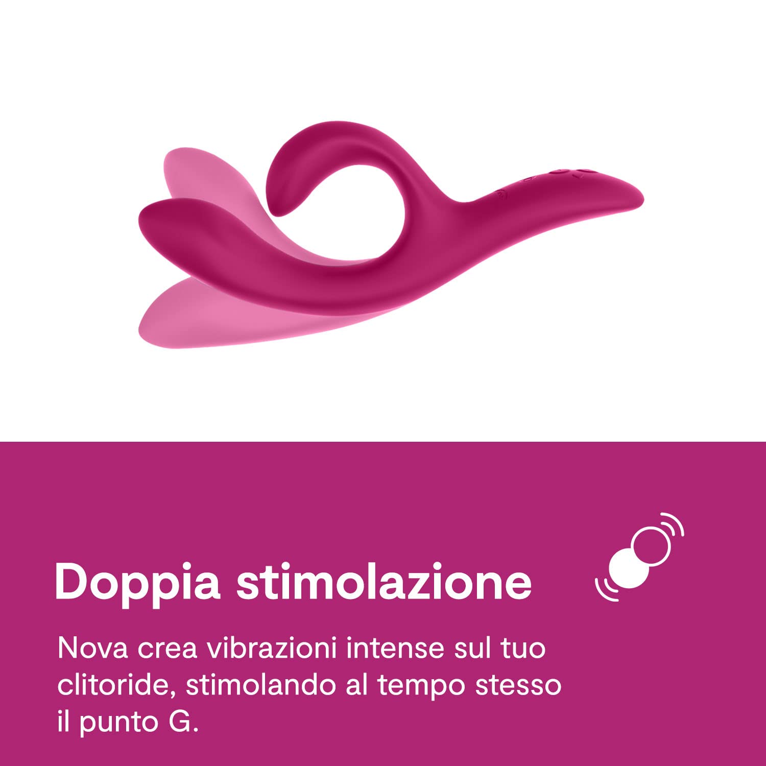 We-Vibe Nova 2 Vibratore Rabbit per Donna - Clitoride e Punto G - 10+ modalità - Flessibile - Doppia stimolazione - Controllo App a distanza - Stimolatore Massaggiatore Clitorideo - Impermeabile