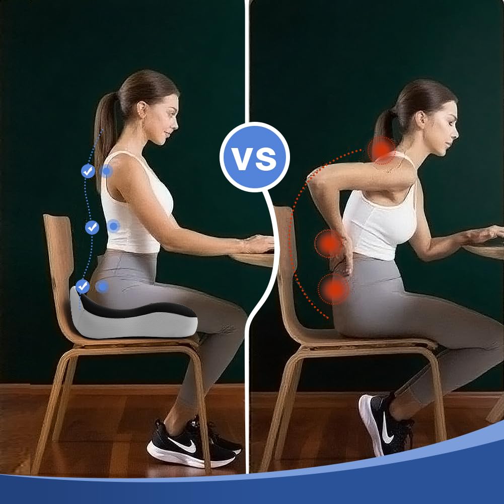 Seat Cushions Comfort Memory Foam Cushion for Office Chair Car Seat Donut Cushion for Coccyx Tailbone Pain Relief — view 7