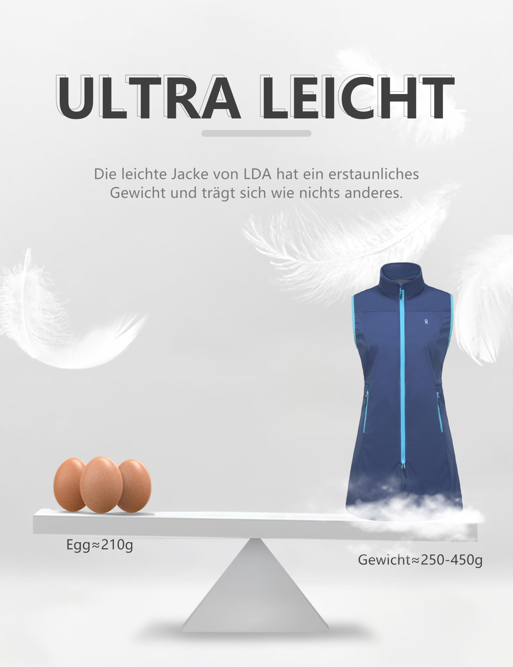 Little Donkey Andy Veste légère softshell coupe-vent sans manches femme
