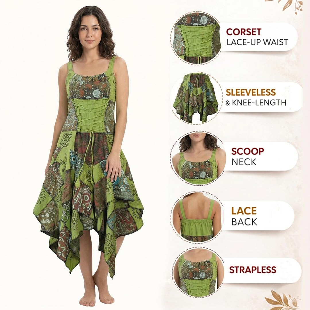 Ezhippie Vestido de verano bohemio hippy para mujer