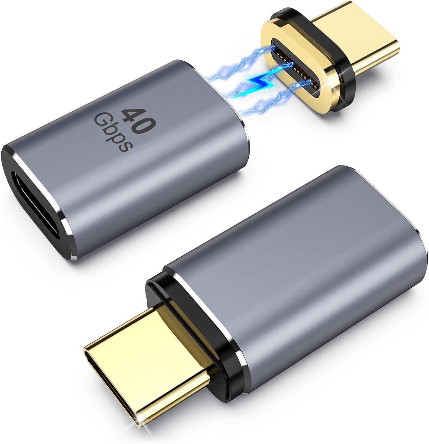 DuHeSin USB C Magnetic Adapter, 2 Pack Magnetic USB C Adapter with PD 100W Fast Charge USB 4 40Gbps 8K 60Hz for Thunderbolt 3/4, MacBook Pro/Air/ROG Ally/Steam Deck/PS5 PSVR 2, Straight AE-01105TC-image-35