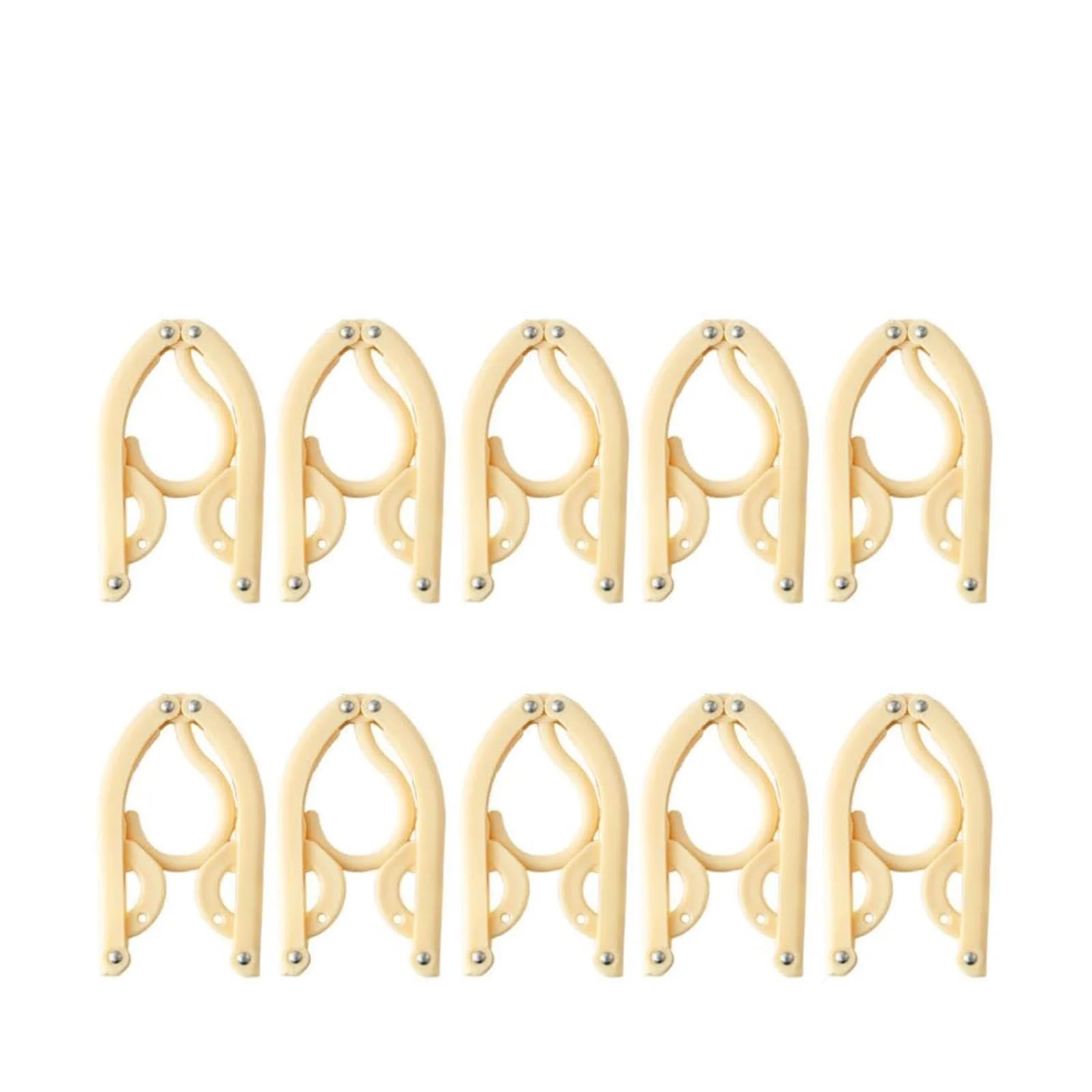 Travel Hangers Portable Foldable Travel Hanger Organizer, Plastic Clothes Hanging Rack Folding Hangers(Light Yellow)