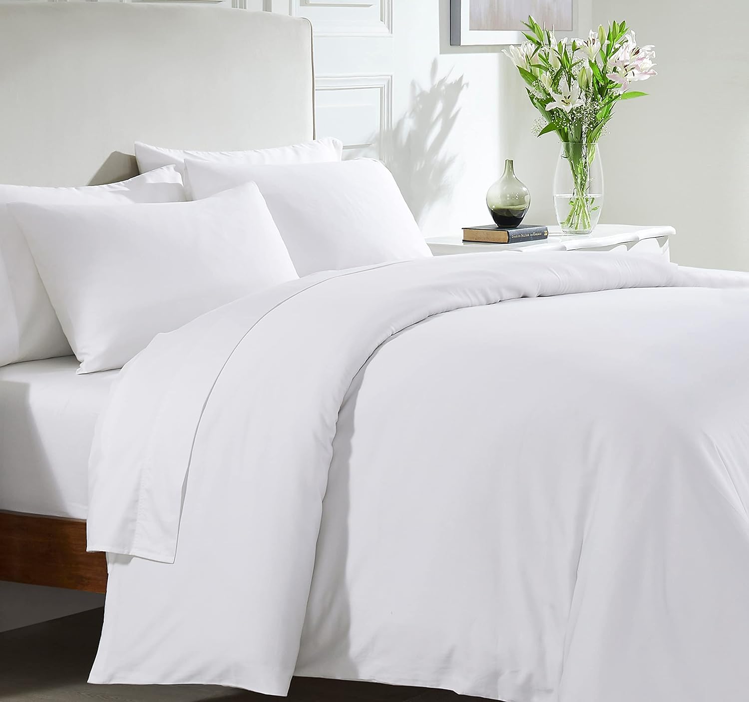 Bedtime Comforts Ltd EMPEROR BED SIZE (Hotel Quality) DUVET QUILT COVER + 2 PILLOWCASES - WHITE