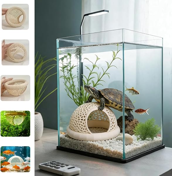 FARYODI 2 túneles para cuevas de acuario, decoración flotante transparente para peces y camarones, escondite para peces luchadores, otros pequeños habitantes de acuarios - 5