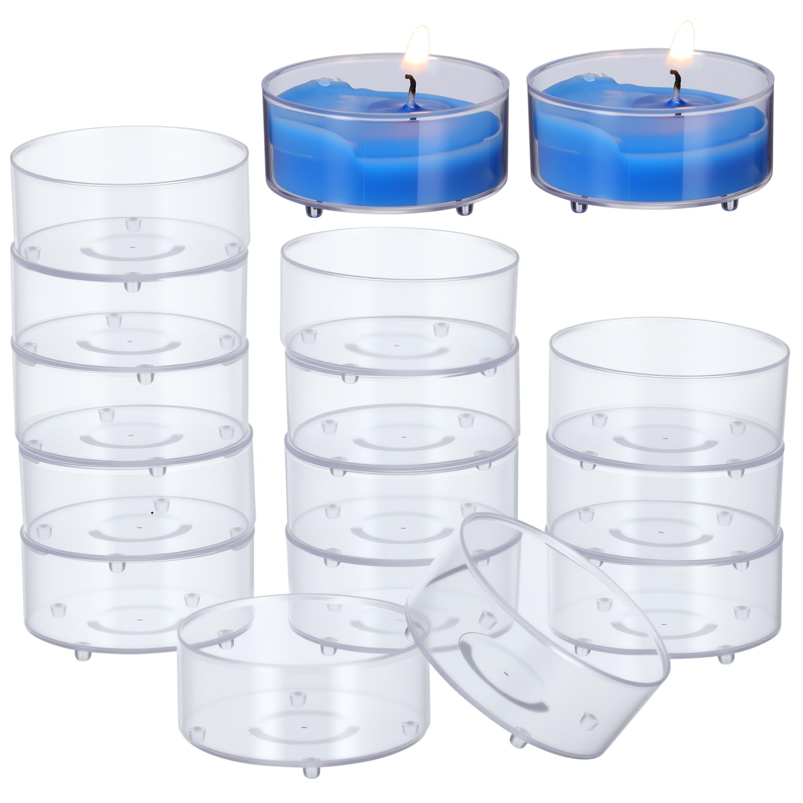 Vasos para velas de plástico transparente con base estable resistente al calor pack de 100 8
