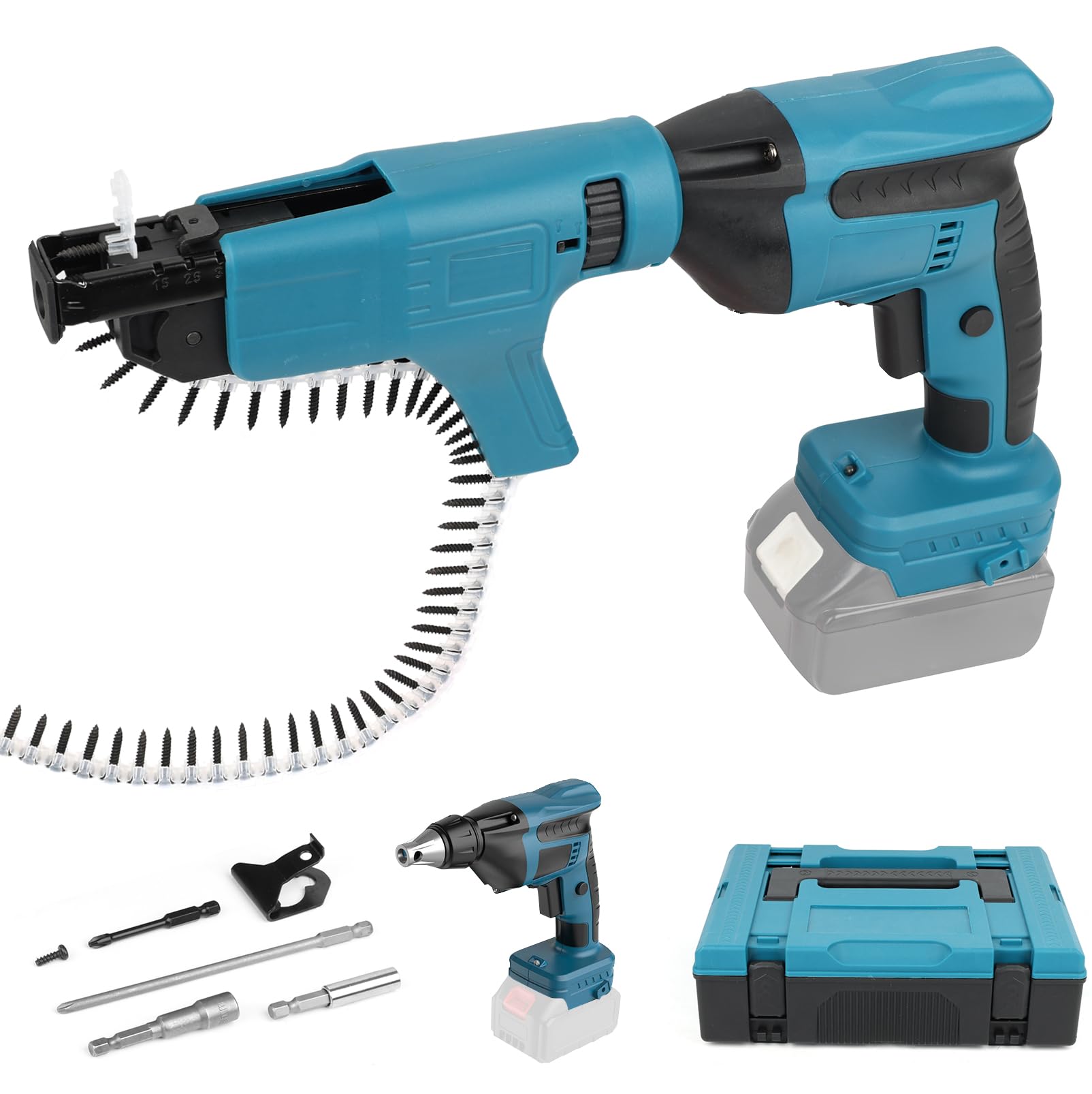 Avvitatore per Cartongesso a Batteria con Alimentazione Automatica | Avvitatore Brushless 21V per Viti 15-55 mm, Compatibile con Makita 21V Batteria (Non Incluso), per Legno e Metallo