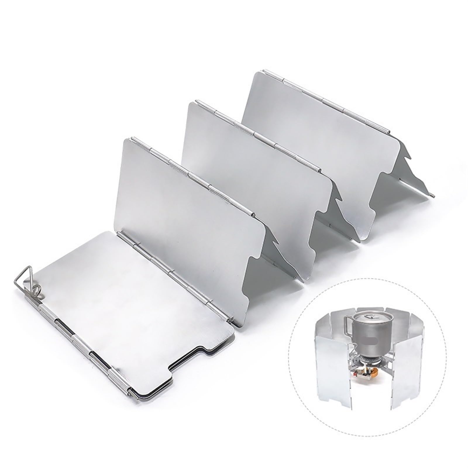 Cortavientos hornillo Camping Parabrisas Plegable for Exteriores, Estufas de Camping, Parabrisas, cocinas Gas, deflectores, Estufa