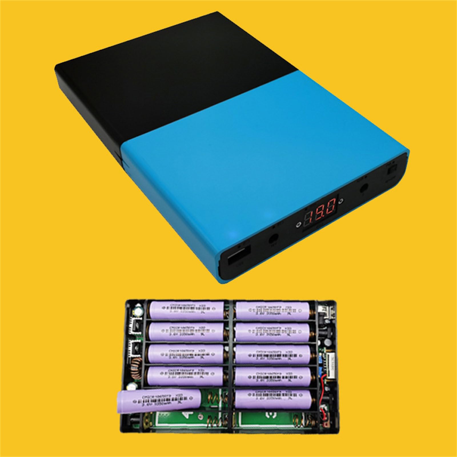 12-Zellen-18650-Batterie Aufbewahrungsbox Netzteil Ladeschale Mit Netzschaltknopf Motherboard Ohne Batterie Stufenlose Spannungsregelung