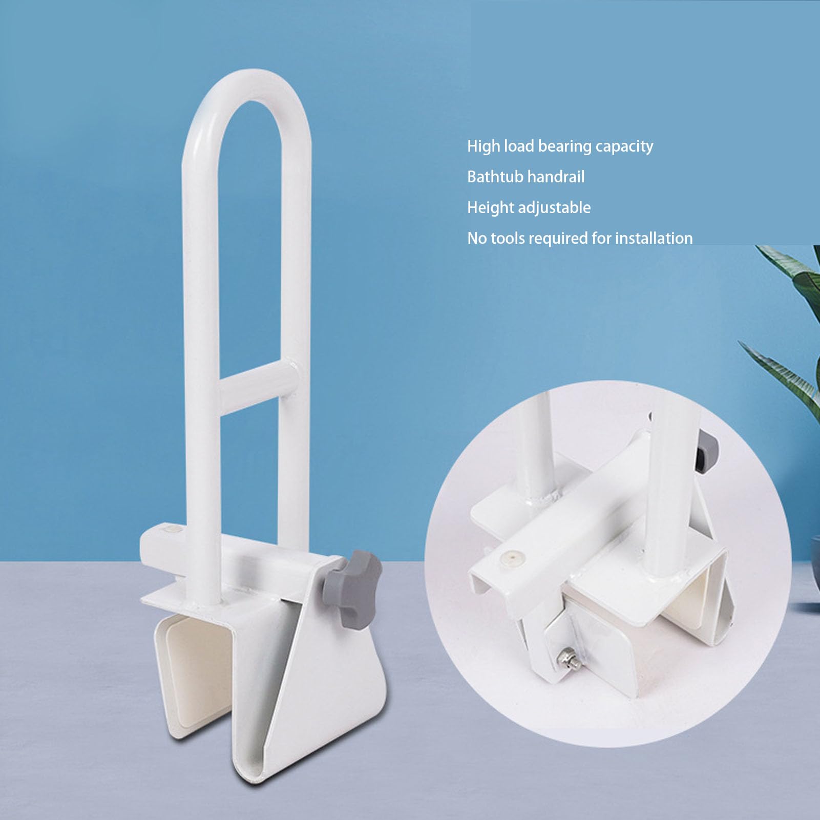 Barra de Apoyo y pasamanos de Seguridad para bañera para Personas Mayores, Asas de bañera de 50,5 cm (19,88 Pulgadas), solución de Ayuda para el baño para Personas Mayores con Disc