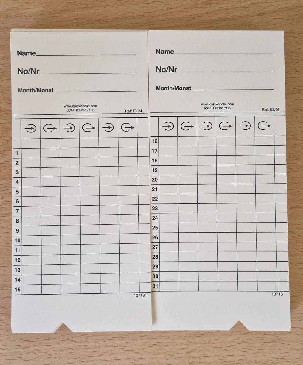 Cartellini da timbrare per l’orario di lavoro (500 pezzi)