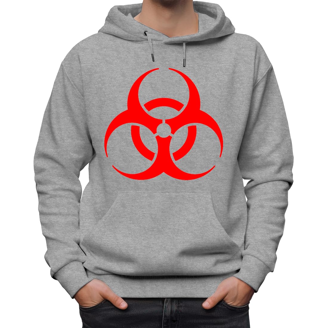 Biohazard Sign Unisex klasyczna bluza z kapturem dla mężczyzn i kobiet, szara
