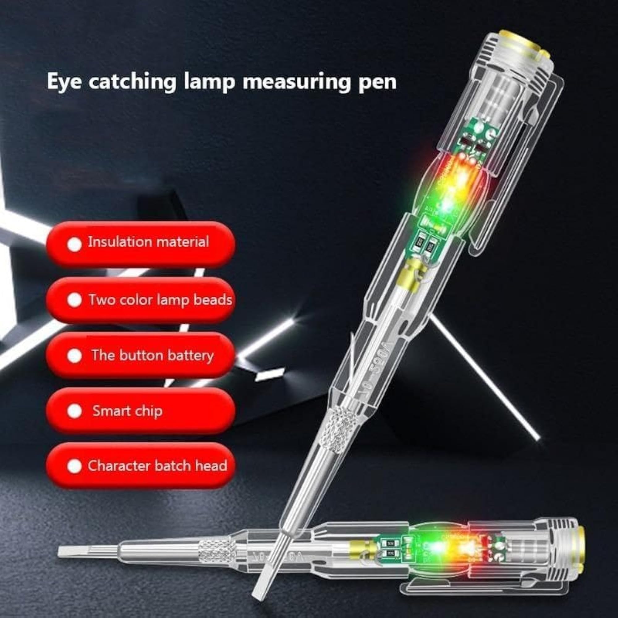 Double Lamp Electric Tester Pen, Intelligent Design
