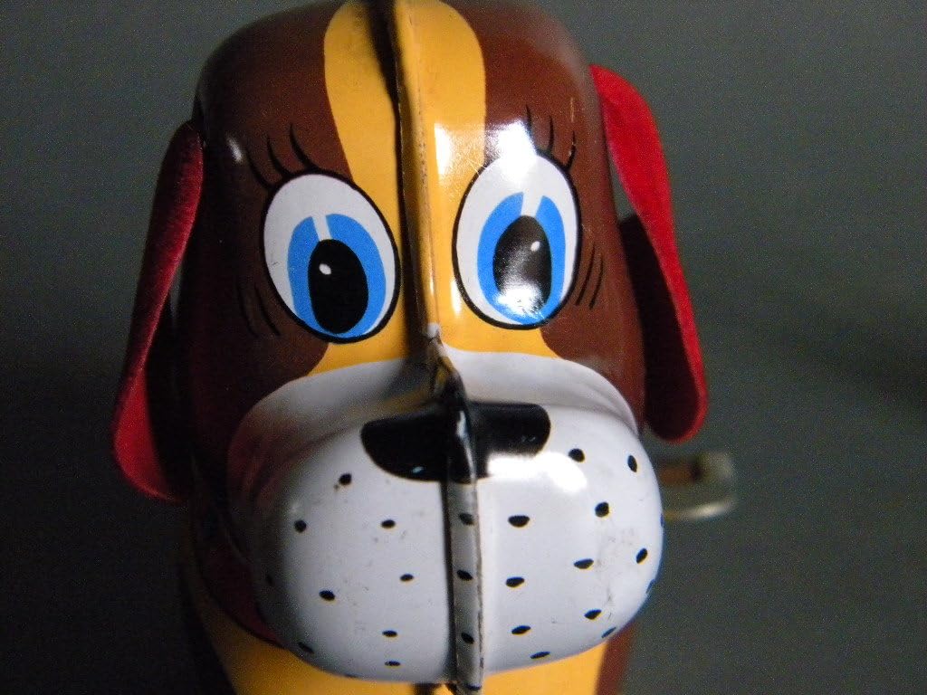 犬のブリキゼンマイ玩具 WHIRLING TAIL DOG