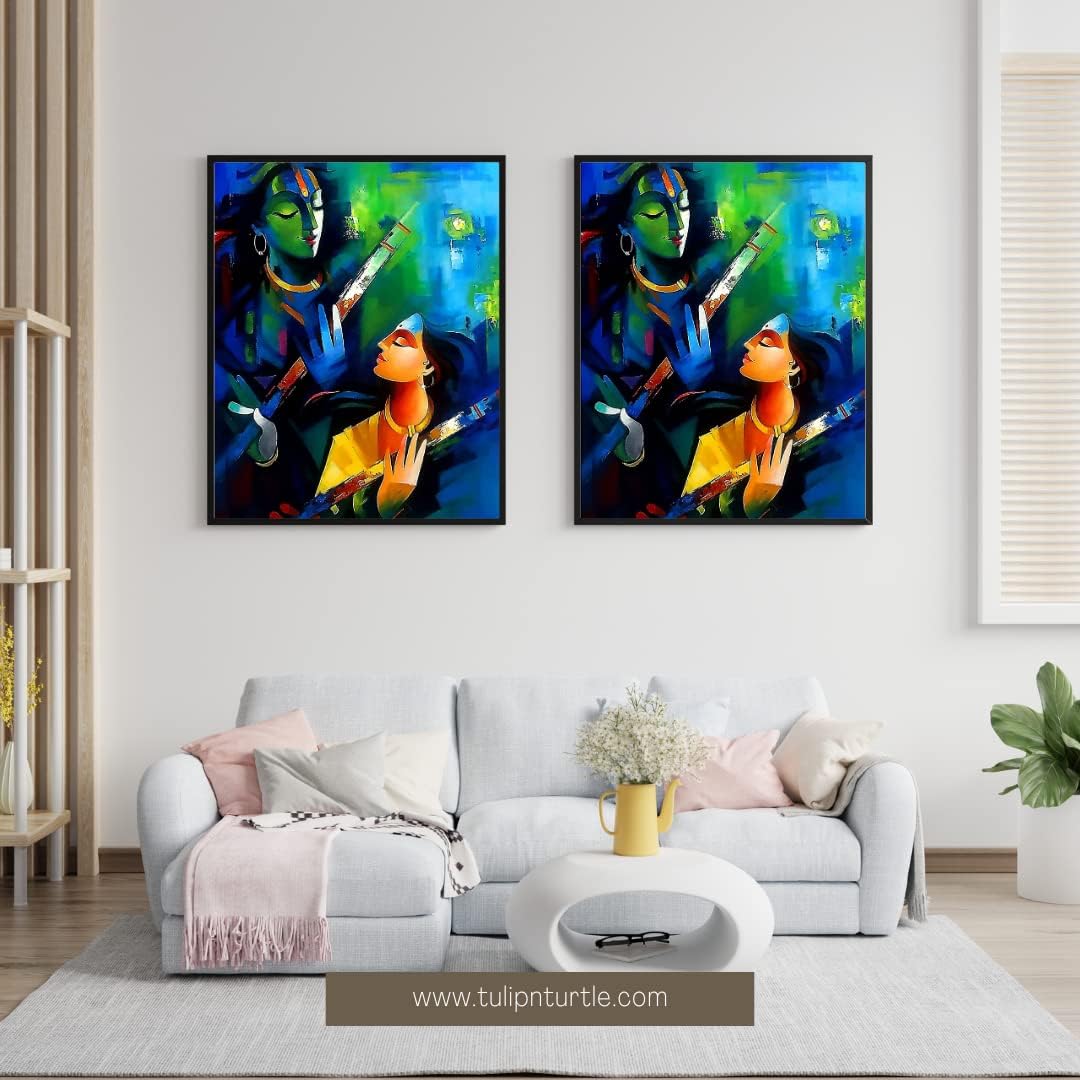 TULIP N TURTLE Da Vinci Premier Series Abstract Radha Krishna Tube Packing 36 Colours DIY Acrylic Painting by Numbers Kit on Canvas 3
