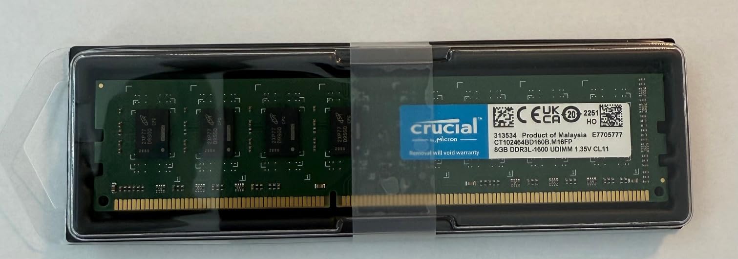 Mémoire RAM Crucial DDR3L 8 Go 1600 MHz - UDIMM PC3L-12800 - Neuf Garantie à Vie