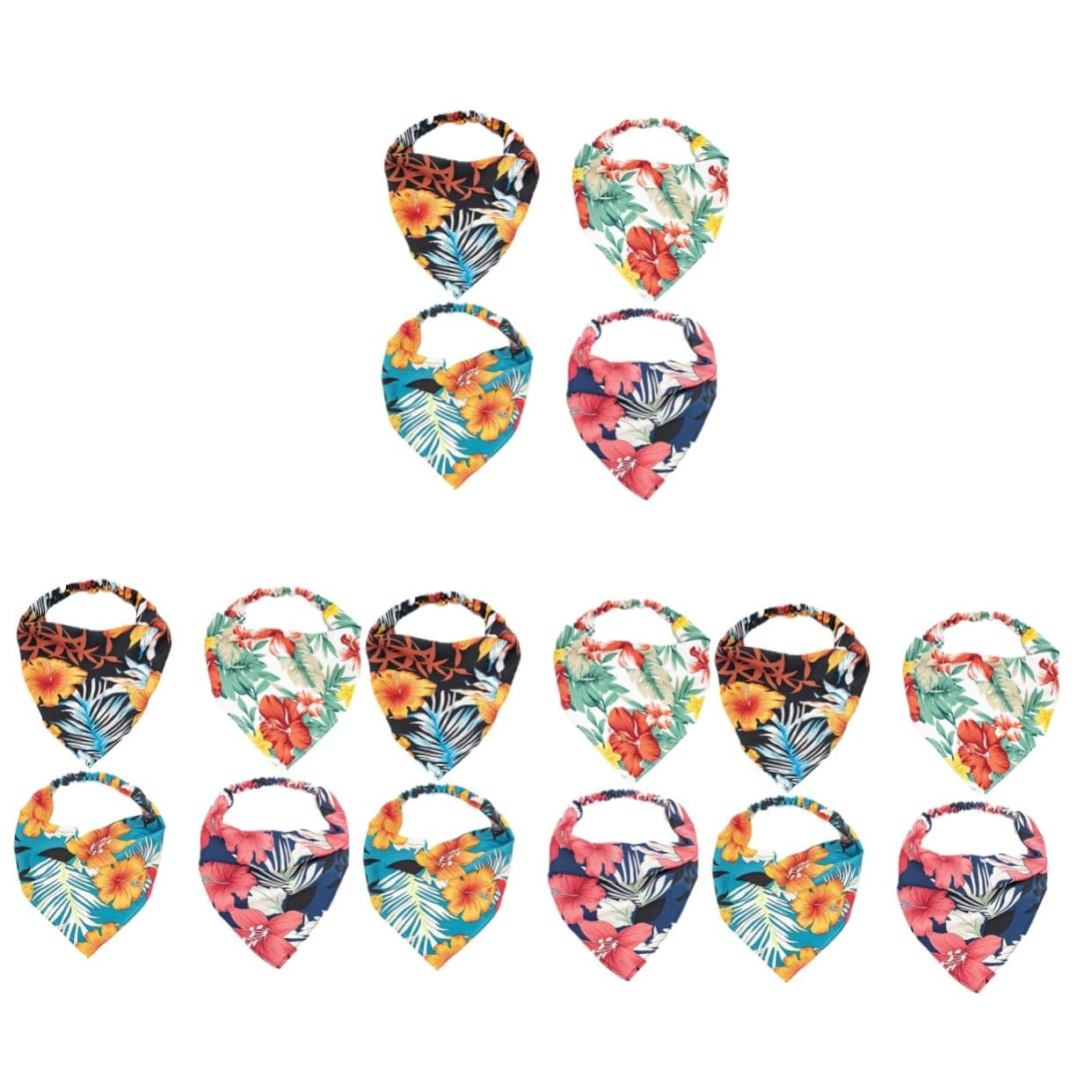 4 Set Di Bandane Per Da Donna Con Motivo Floreale Elastiche Alla Moda Per Donne 4 Pezzi*4
