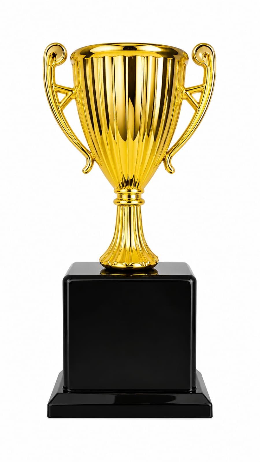 gold trophy cup, black base, premium winner award for sports, school, college & dance competition (5 inches)