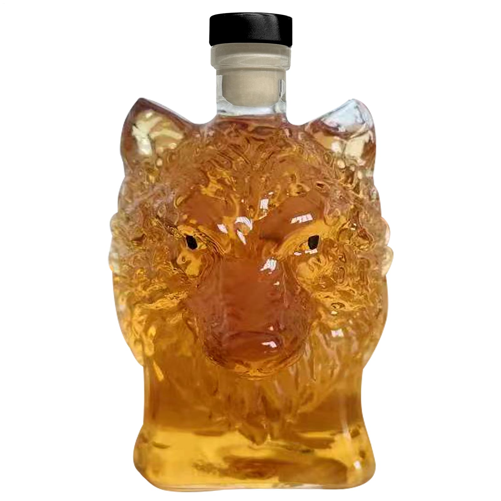 Emdvsco Whisky Decanter | 350ml Wolf Head Vodka Decanter,Artistic Liquor Container for Cabinet Home Bar Cocktail Bartender Wedding